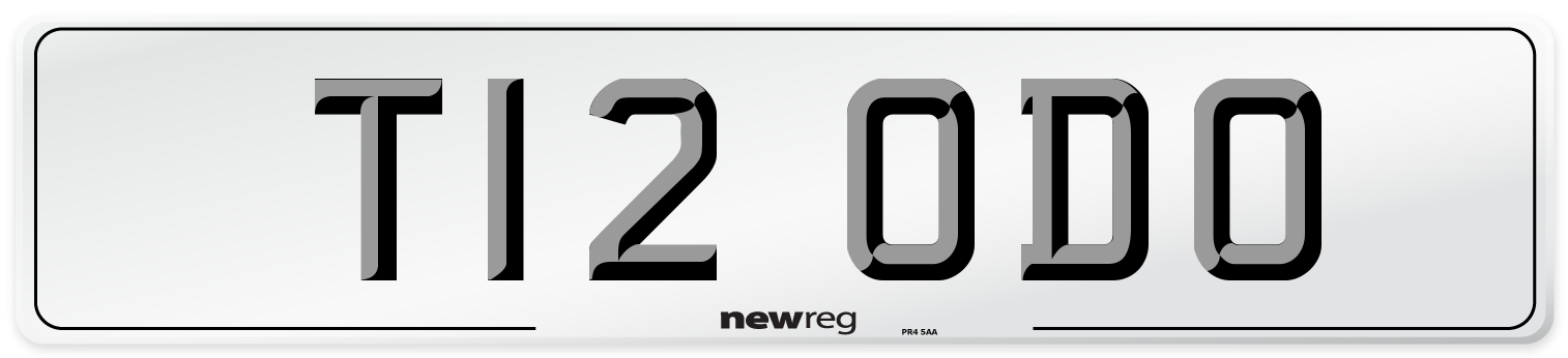 T12 ODO Number Plate from New Reg